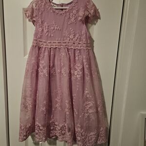 Elegant Pink Lace Kids Dress